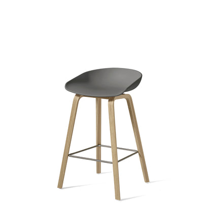 HAY About A Stool AAS32 750mm Grey with Matt Lacquered Oak Base