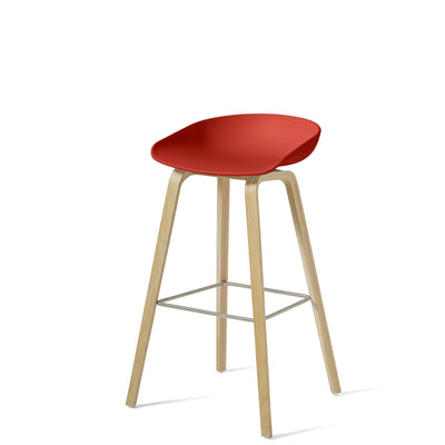 HAY About A Stool AAS32 850mm Warm Red Matt Lacquered Oak Base