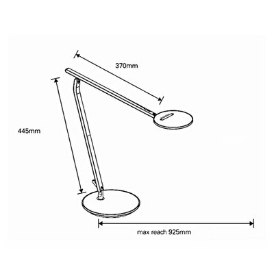 Dimensions for Humanscale Office Infinity Task Light