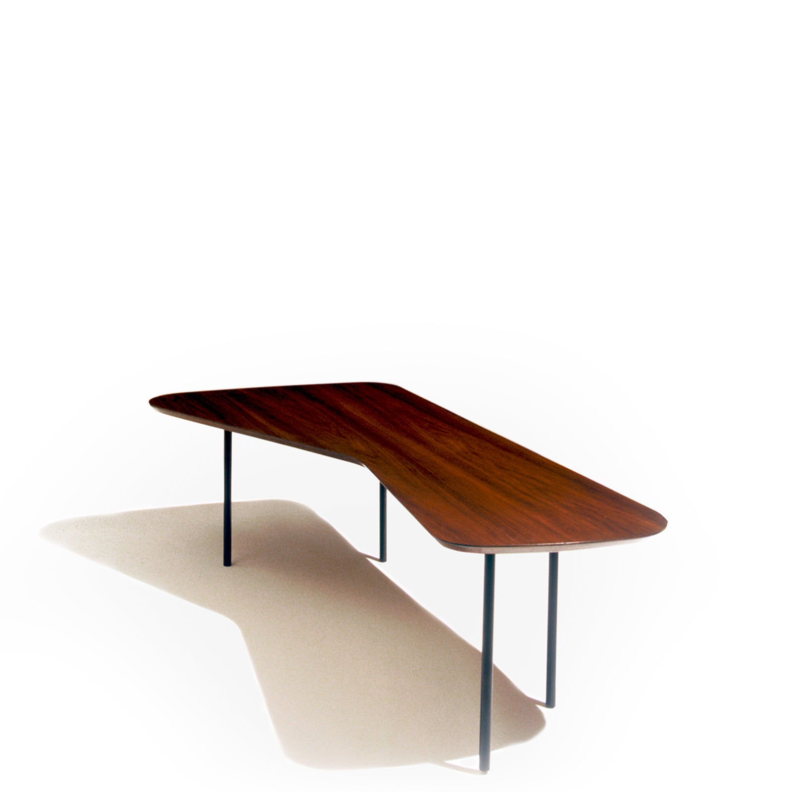 Knoll Alexander Girard Coffee Table Walnut Top with Black Base