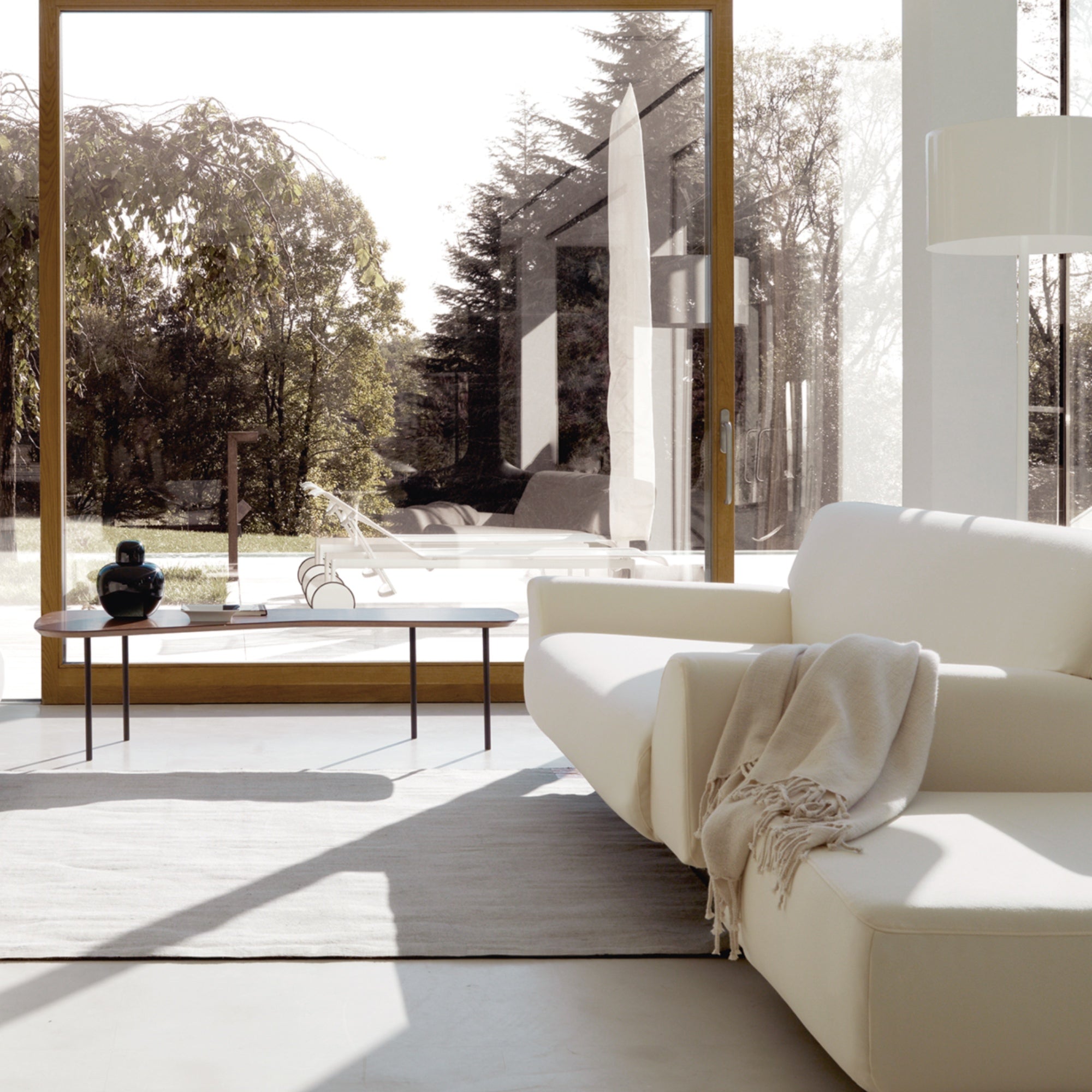 Knoll Alexander Girard Coffee Table Walnut Top with Black Base