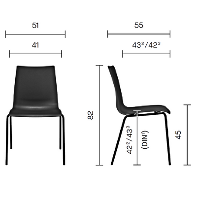 Dimensions for Kusch+Co Stackable Chair