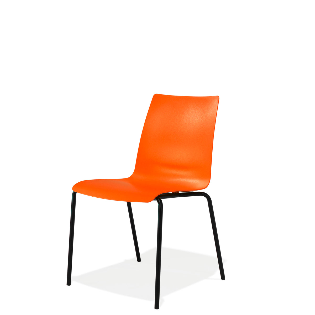 Kusch+Co Stackable Orange Chair with Black Powder Coated Base