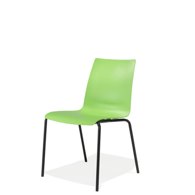 Kusch+Co Stackable Reed Green Chair with Black Powder Coated Base