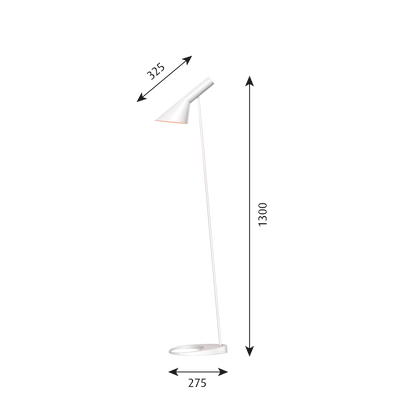 Dimensions of Louis Poulsen AJ Floor Lamp by Arne Jacobsen
