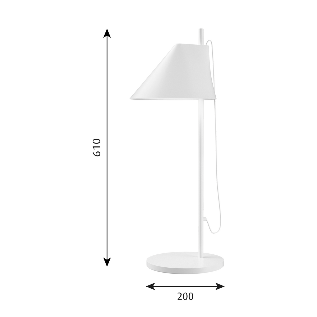 Dimensions for Louis Poulsen Office YUH Table Lamp by GamFratesi