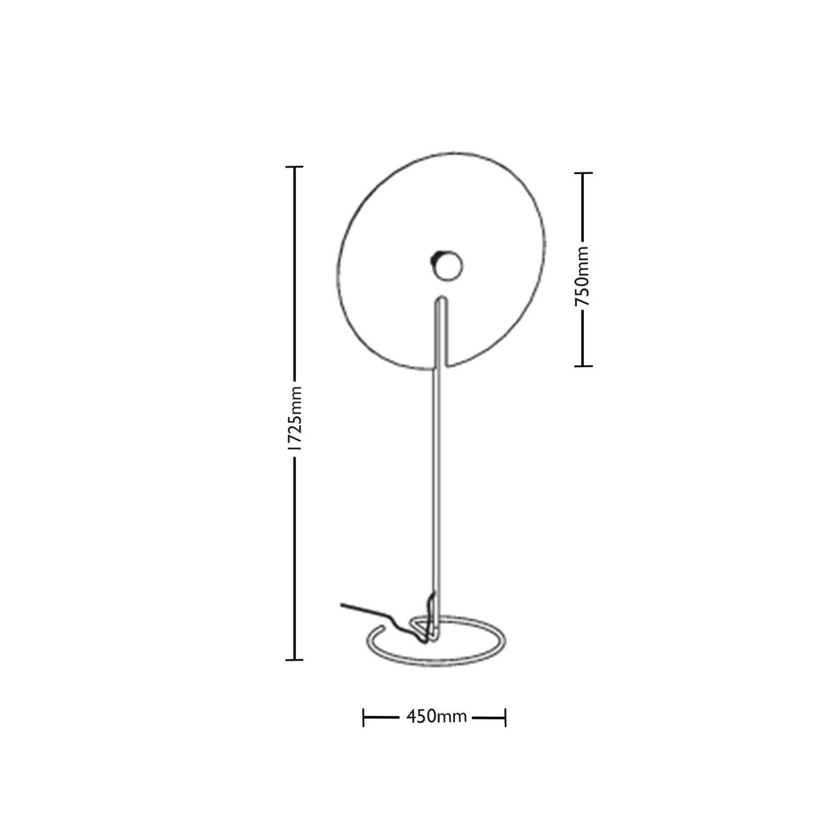 Dimensions for Wever&Ducre Office Mirro Floor Lamp 3.0