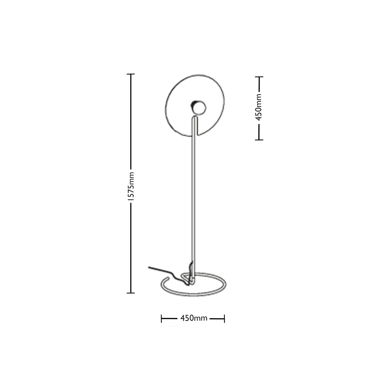 Dimensions for Wever&Ducre Office Mirro Floor Lamp 2.0