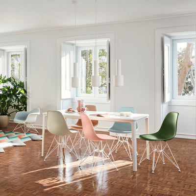 Vitra Eames Plastic Side Chair DSR Powder Coated for Outdoor Use. Kitchen Chair Setting