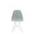 Vitra Eames Plastic Side Chair DSR Powder Coated for Outdoor Use. Light Grey Shell, White Powdercoated Base