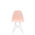 Vitra Eames Plastic Side Chair DSR Powder Coated for Outdoor Use. Pale Rose Shell, White Powdercoated Base