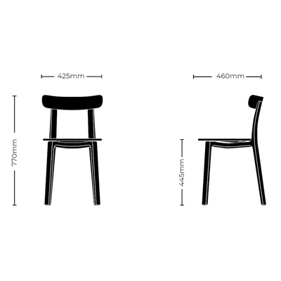 Dimensions for Vitra Office All Plastic Chair by Jasper Morrison