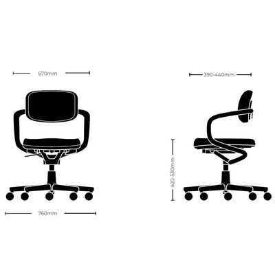 Dimensions for Vitra Office Allstar Office Task Chair
