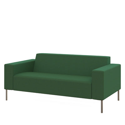 Hitch Mylius Office HM18 Farringdon Origin Two Seat Sofa with Brushed Stainless Steel Legs