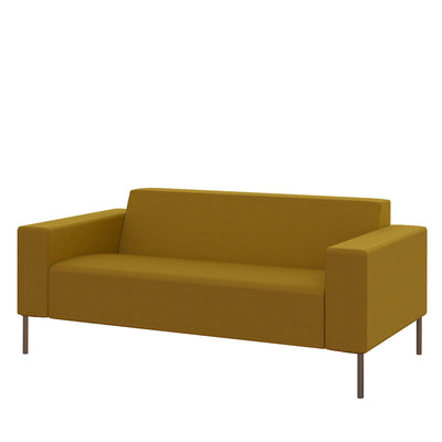Hitch Mylius Office HM18 Tooting Origin Two Seat Sofa with Brushed Stainless Steel Legs